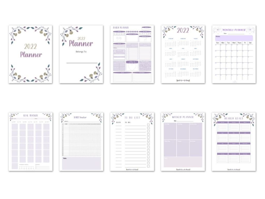 plr purple planner templates