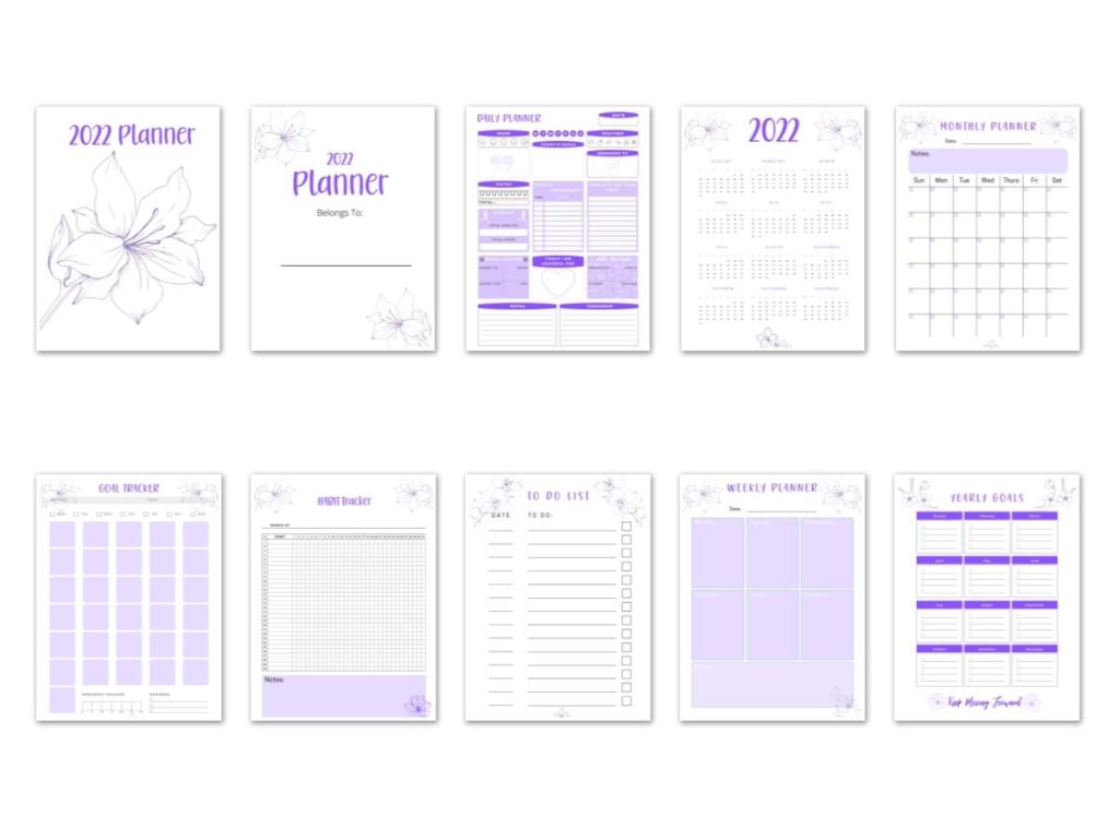 purple plr planner template